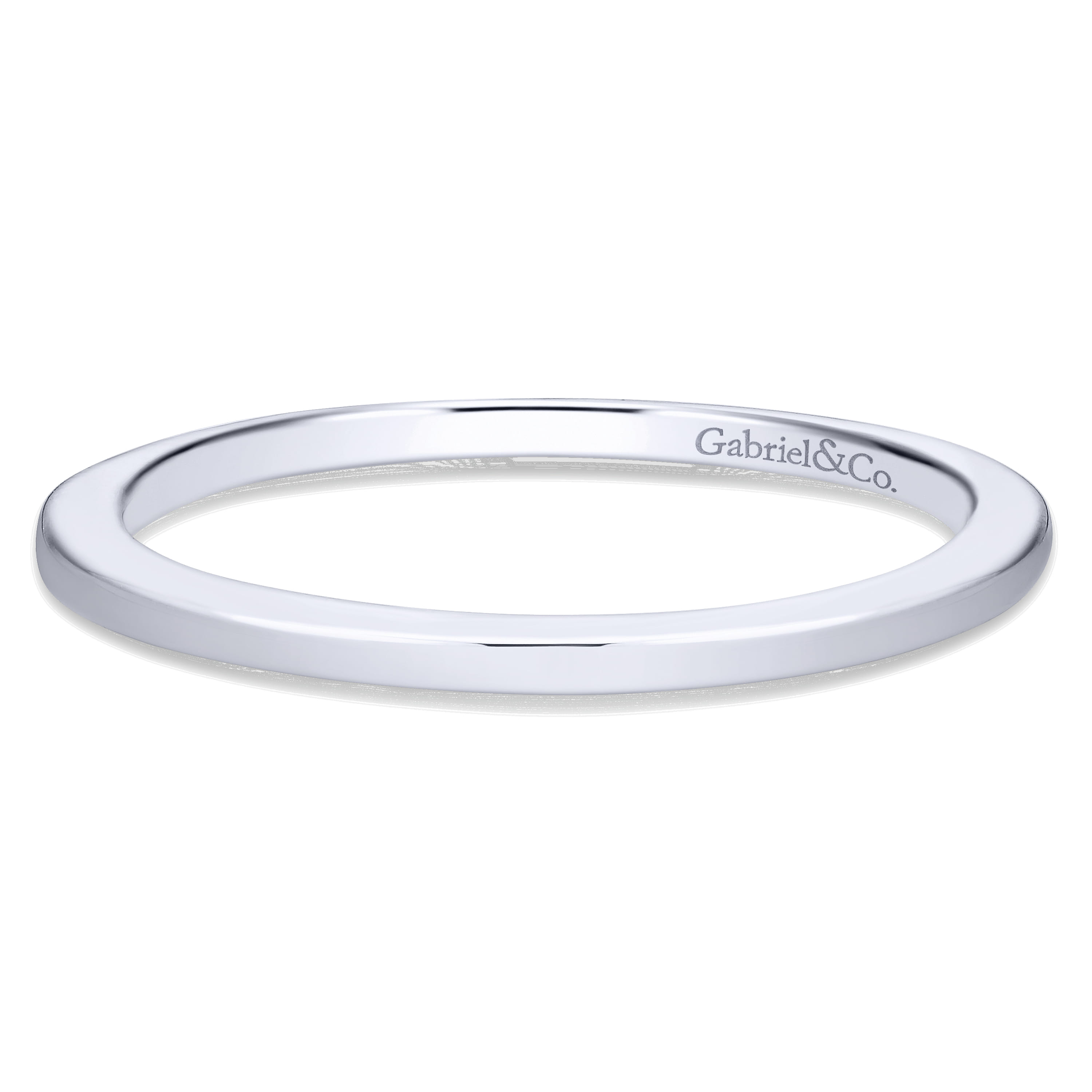 14K White Gold Matching Wedding Band - Shot 1