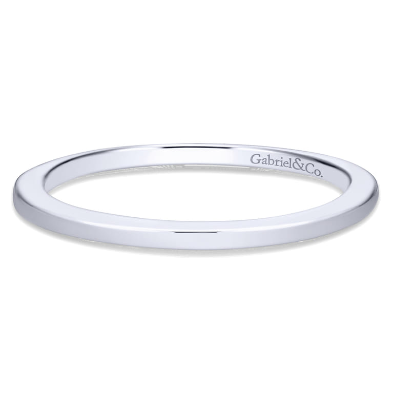 14K White Gold Matching Wedding Band - Shot 1