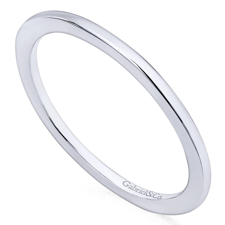14K White Gold Matching Wedding Band - Shot 3