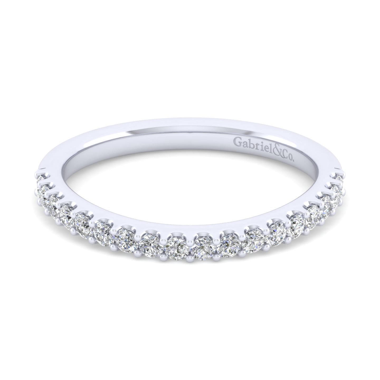 14K White Gold Matching Wedding Band - 0.3 ct - Shot 1