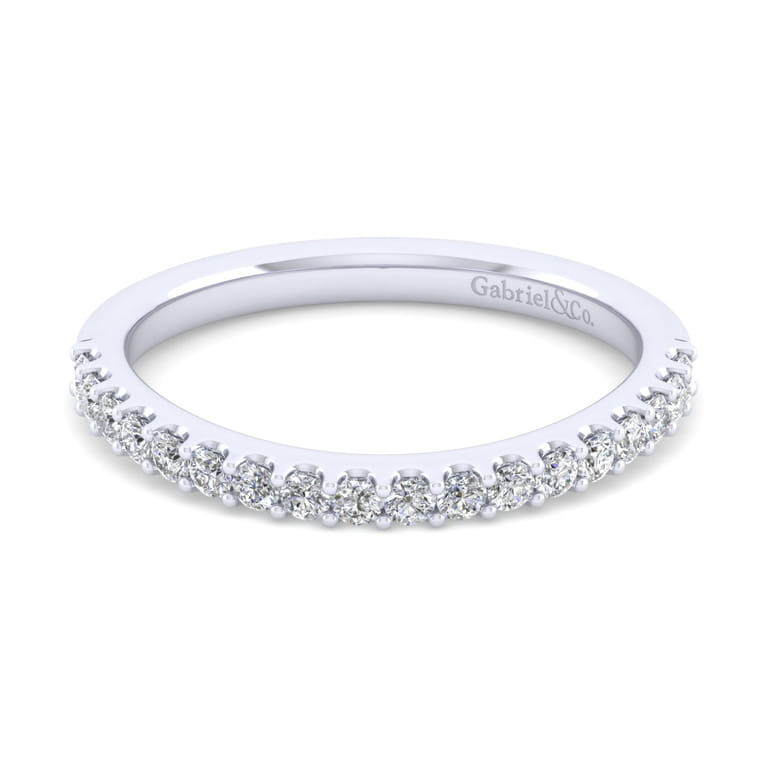 14K White Gold Matching Wedding Band - 0.3 ct - Shot 1
