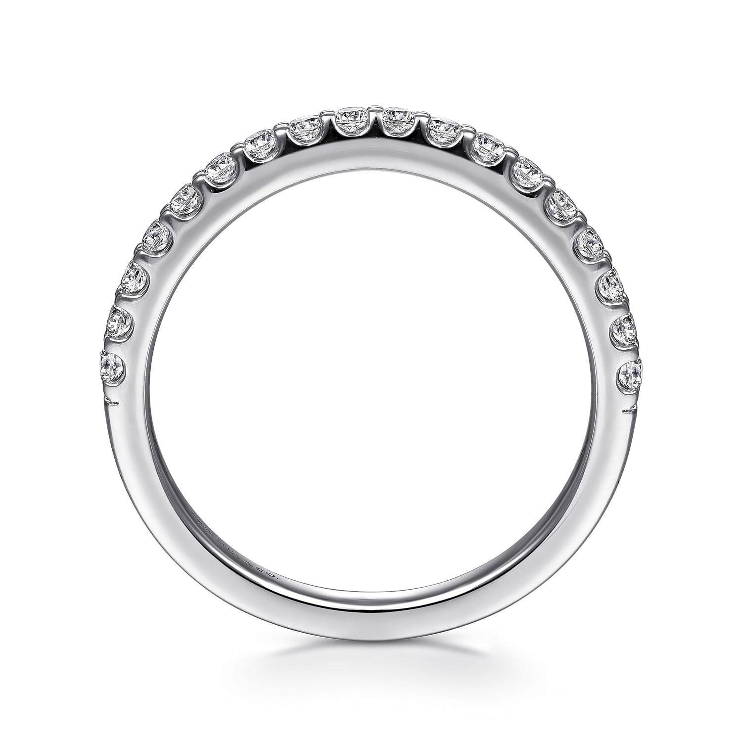 14K White Gold Matching Wedding Band - 0.14 ct - Shot 2