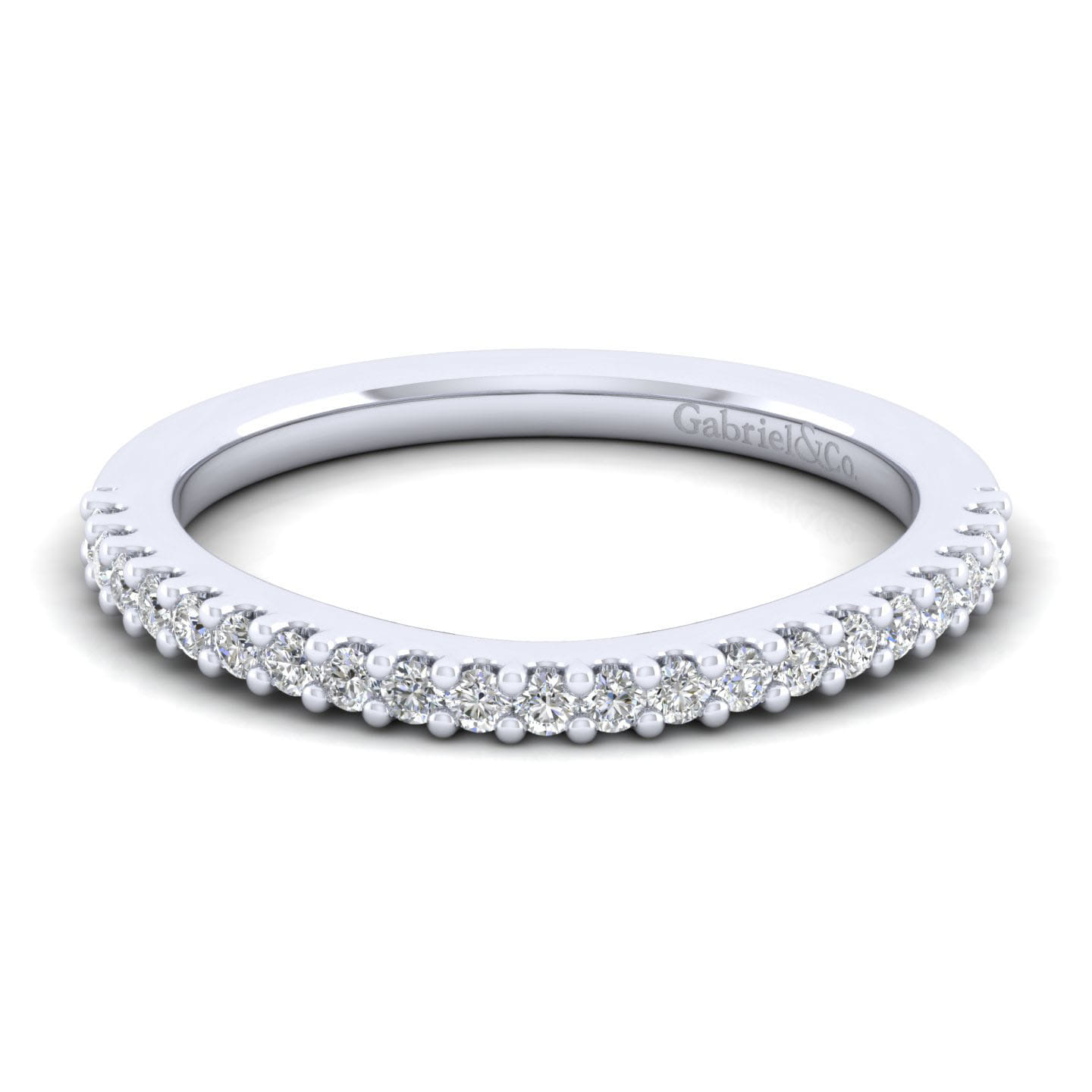 14K White Gold Matching Wedding Band - 0.27 ct - Shot 1