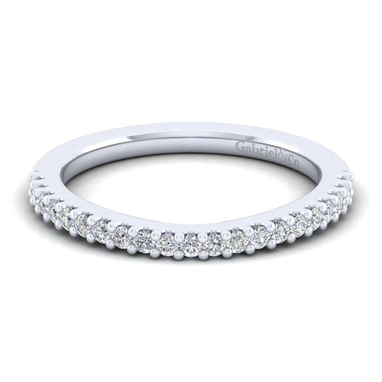 14K White Gold Matching Wedding Band - 0.27 ct - Shot 1