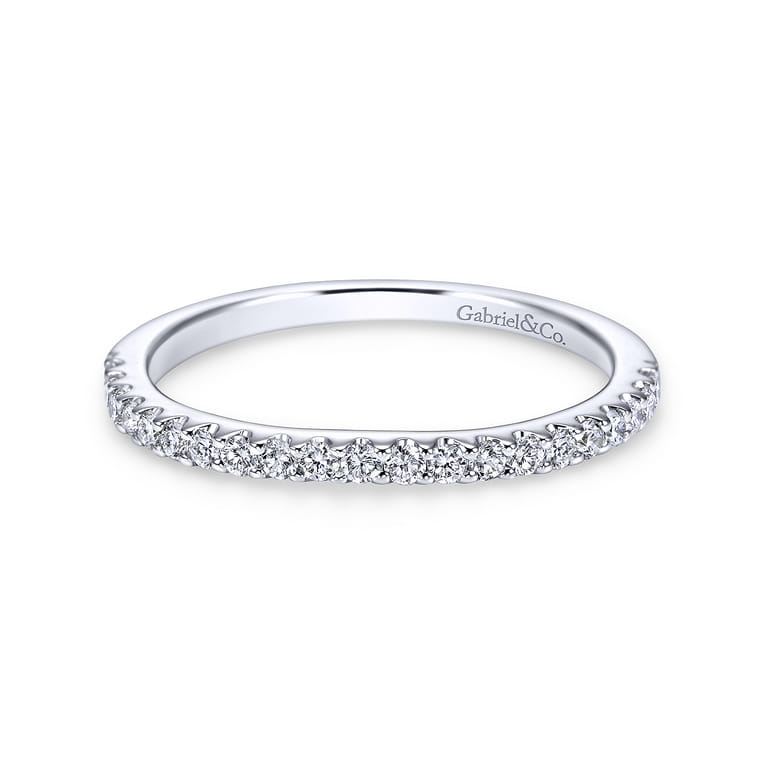 14K White Gold  Matching Wedding Band - 0.27 ct - Shot 1