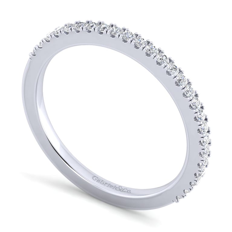 14K White Gold Matching Wedding Band - 0.25 ct - Shot 3