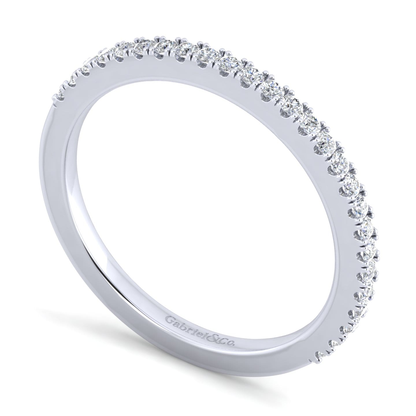 14K White Gold Matching Wedding Band - 0.25 ct - Shot 3