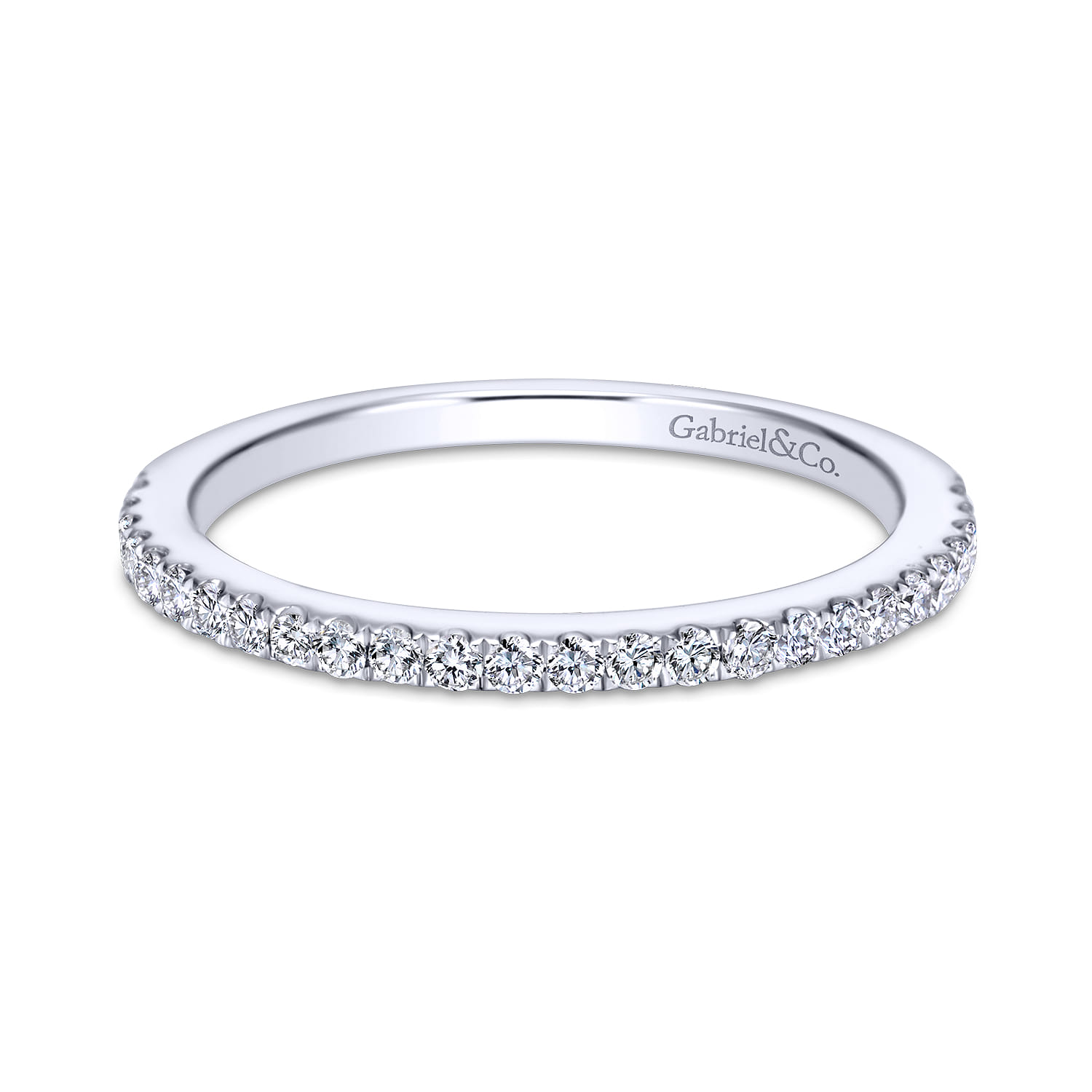 14K White Gold Matching Wedding Band - 0.23 ct - Shot 1