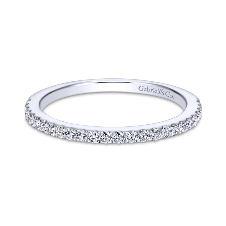 14K White Gold Matching Wedding Band - 0.23 ct - Shot 1
