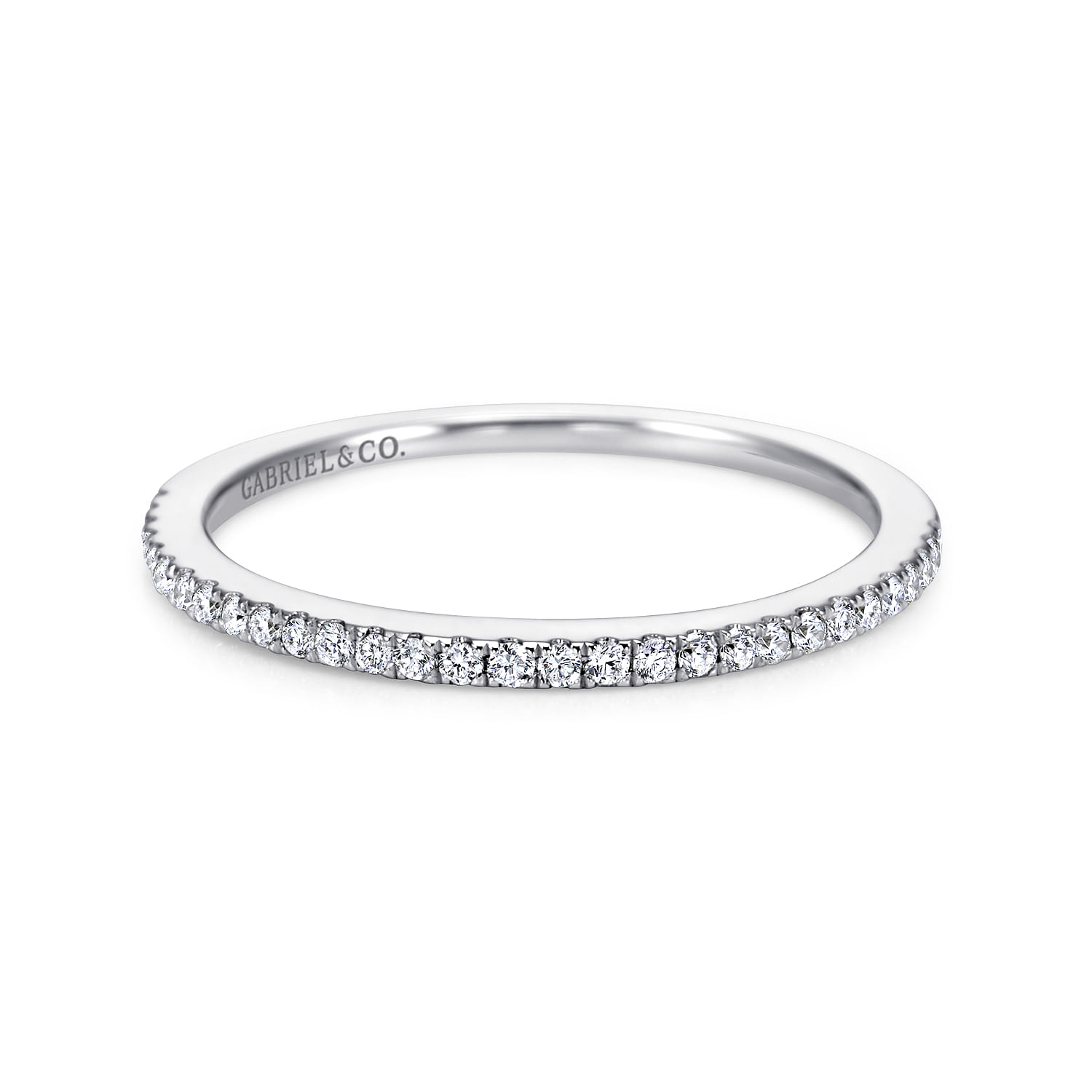 14K White Gold  Matching Wedding Band - 0.14 ct - Shot 1
