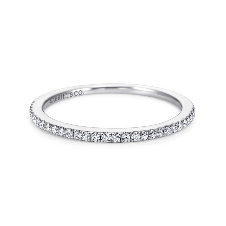 14K White Gold  Matching Wedding Band - 0.14 ct - Shot 1
