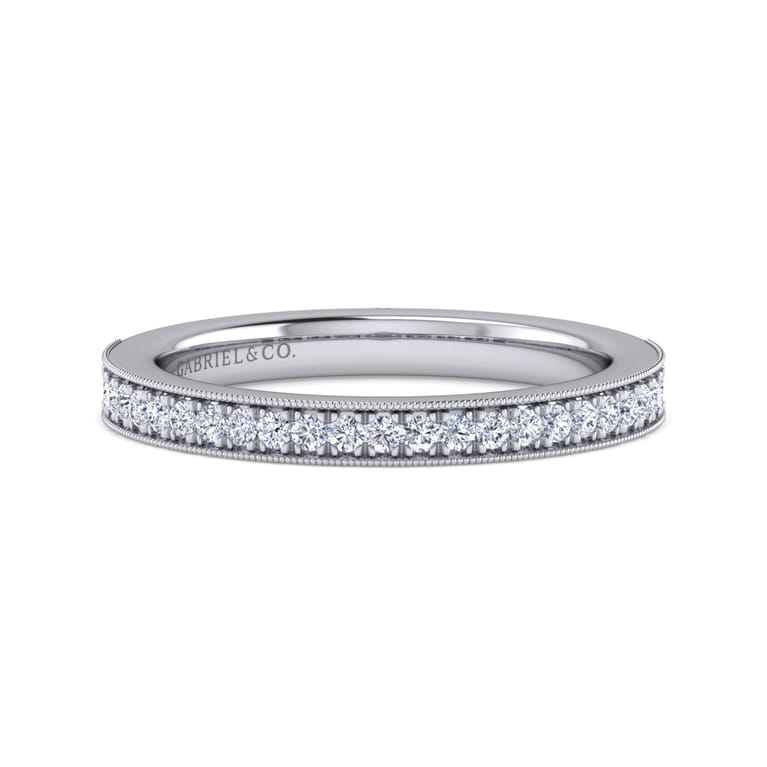14K White Gold Matching Wedding Band - 0.22 ct - Shot 1