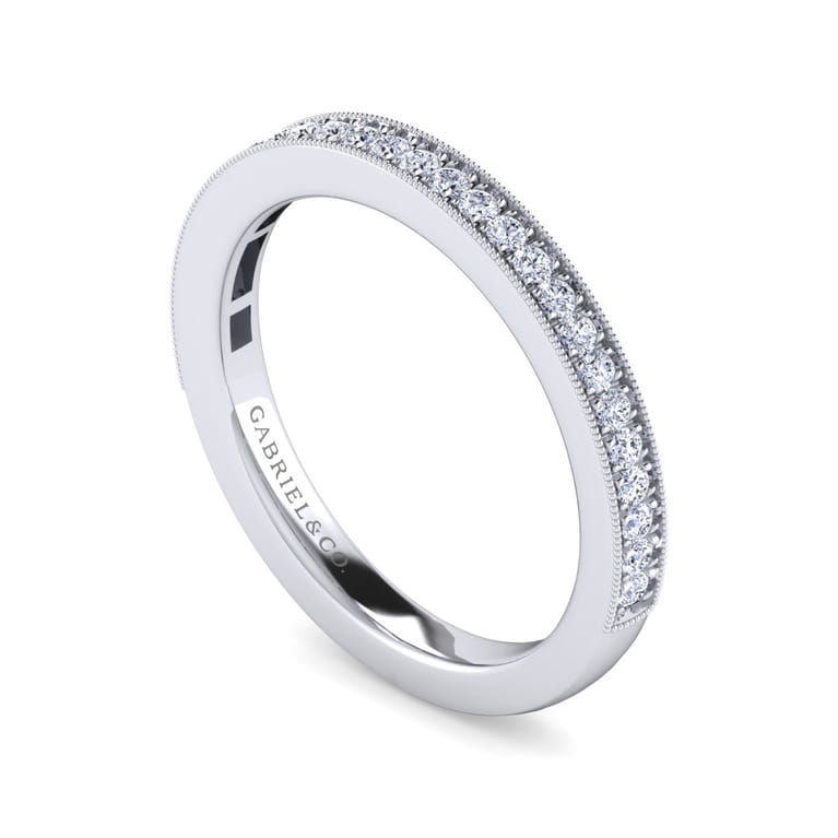 14K White Gold Matching Wedding Band - 0.22 ct - Shot 3