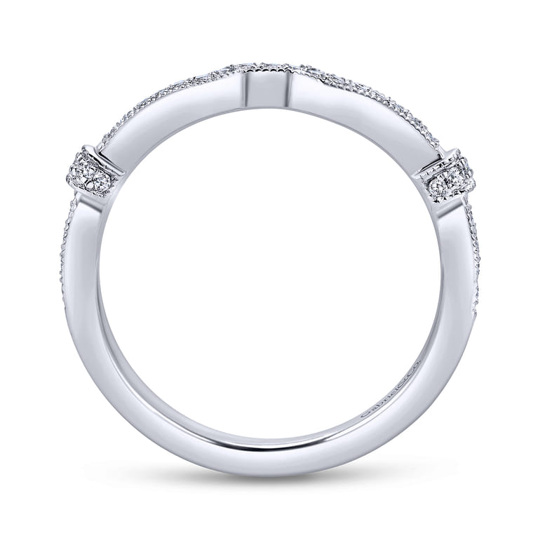 14K White Gold Matching Wedding Band - 0.13 ct - Shot 2