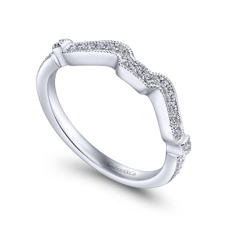 14K White Gold Matching Wedding Band - 0.13 ct - Shot 3