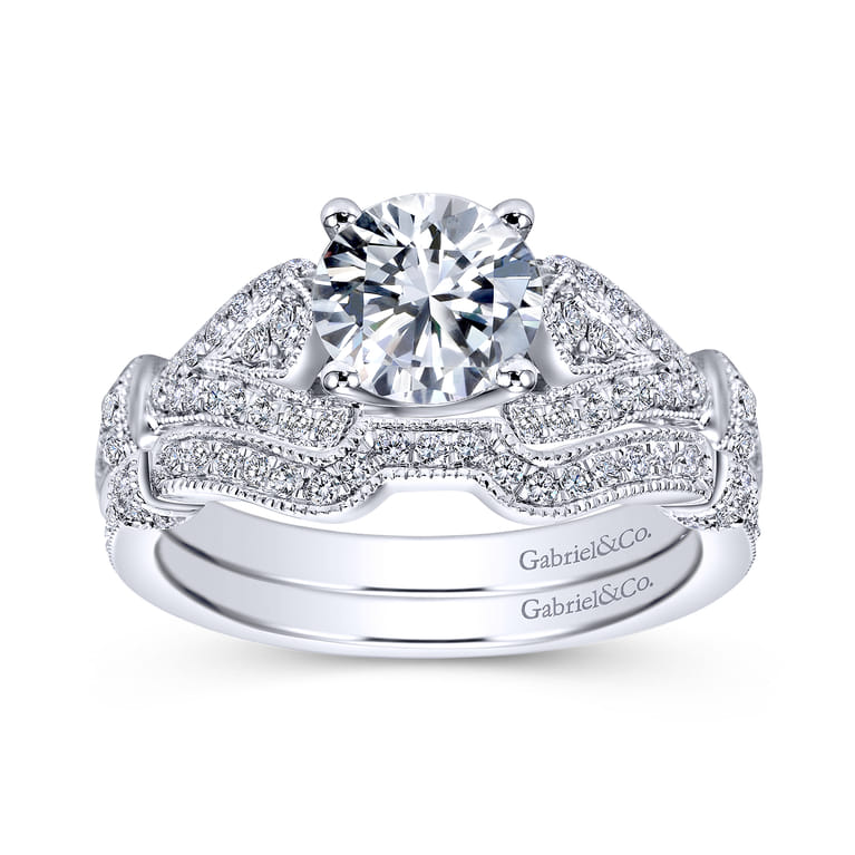 14K White Gold Matching Wedding Band - 0.13 ct - Shot 4