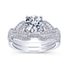 14K White Gold Matching Wedding Band - 0.13 ct