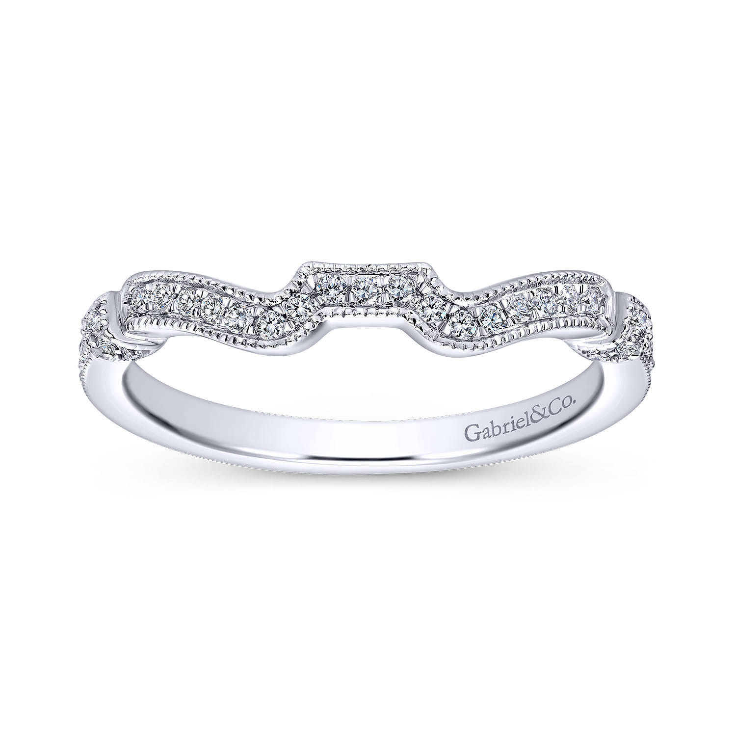 14K White Gold Matching Wedding Band - 0.13 ct - Shot 5