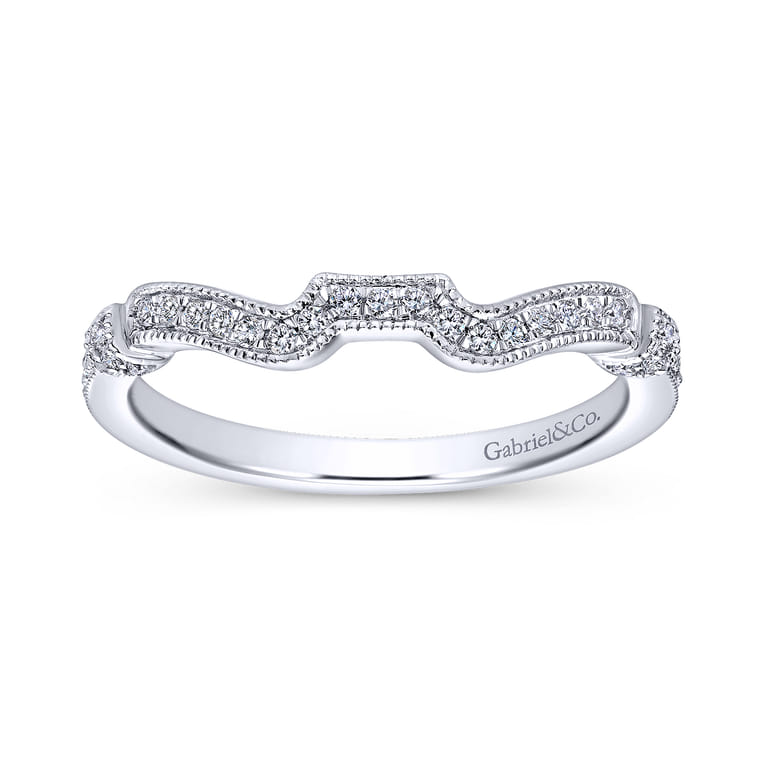 14K White Gold Matching Wedding Band - 0.13 ct - Shot 5