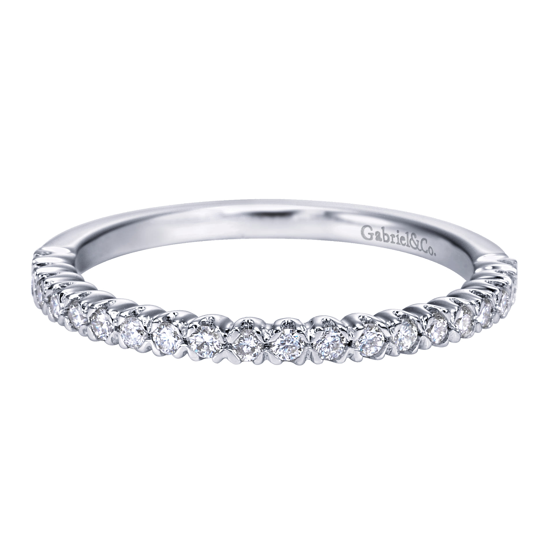 14K White Gold  Matching Wedding Band - 0.19 ct - Shot 1