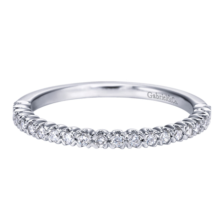 14K White Gold  Matching Wedding Band - 0.19 ct - Shot 1