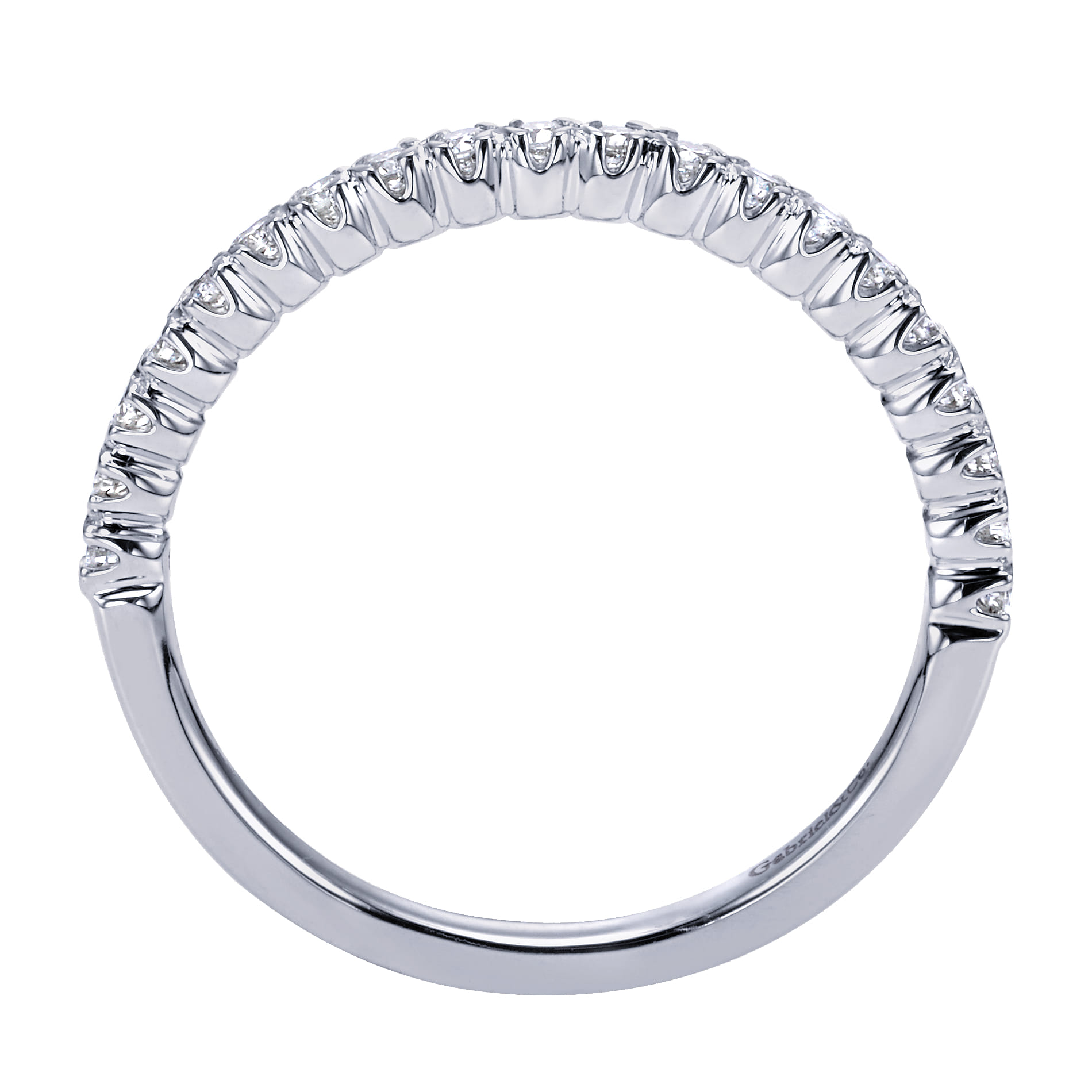 14K White Gold  Matching Wedding Band - 0.19 ct - Shot 2