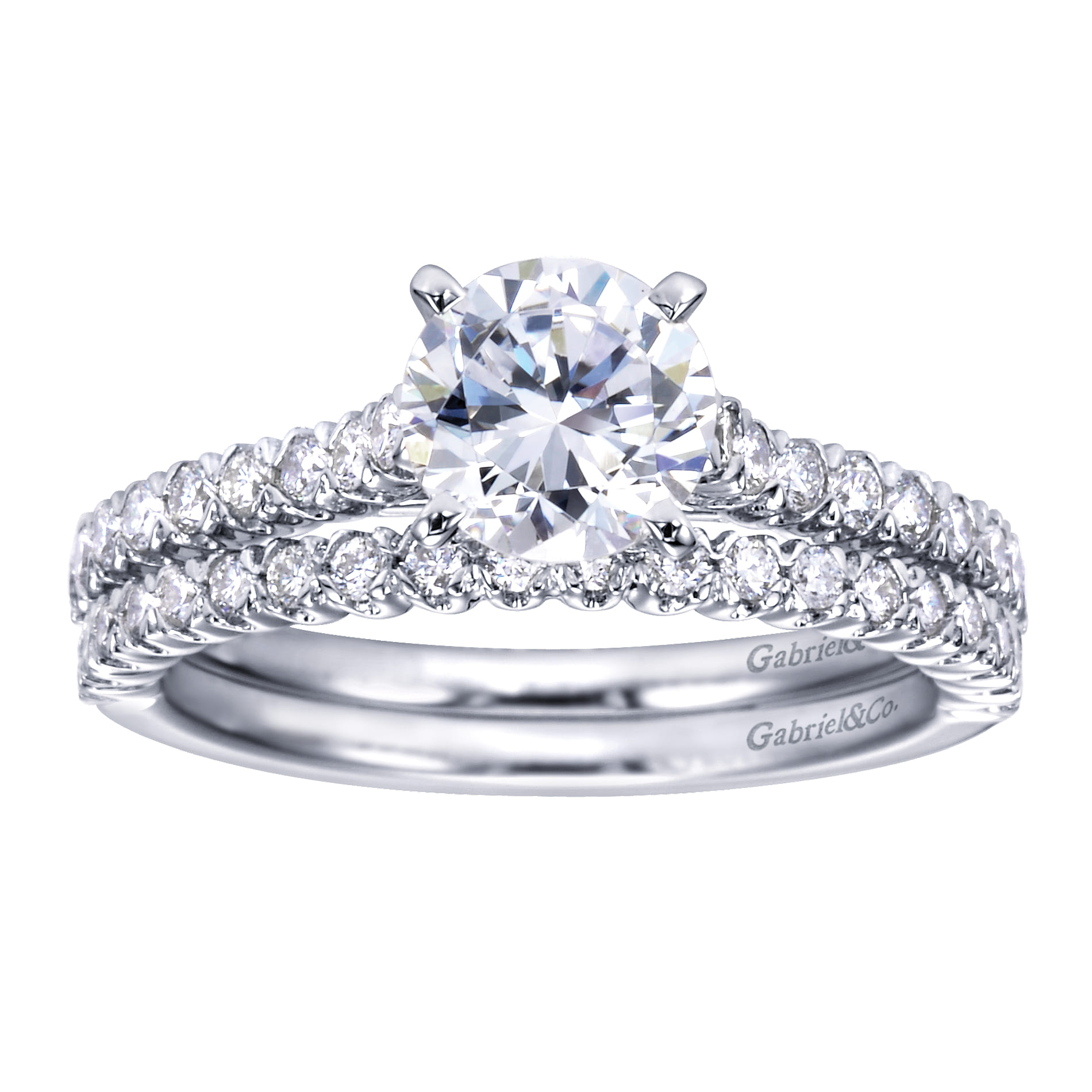 14K White Gold  Matching Wedding Band - 0.19 ct - Shot 4