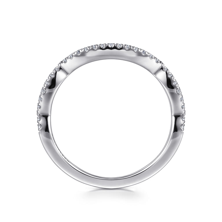 14K White Gold Matching Wedding Band - 0.14 ct - Shot 2
