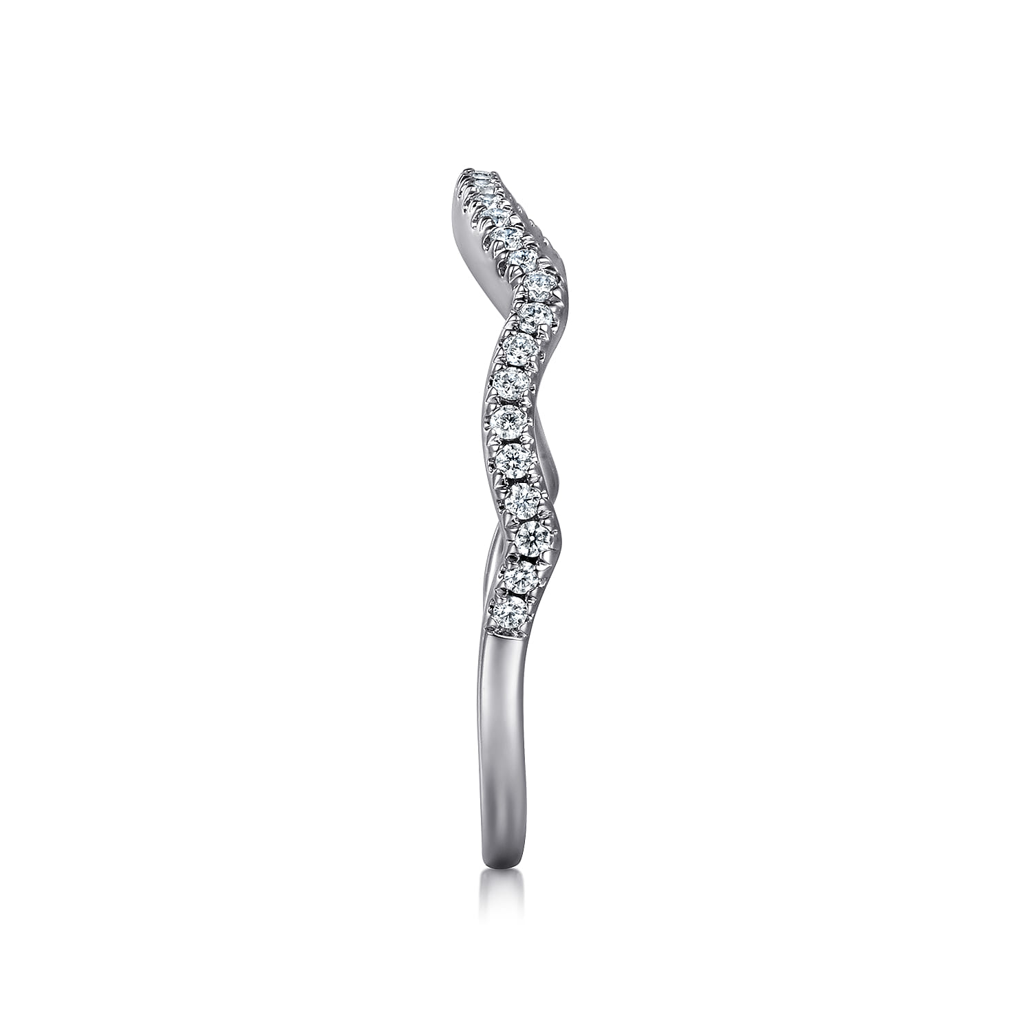14K White Gold Matching Wedding Band - 0.14 ct - Shot 5