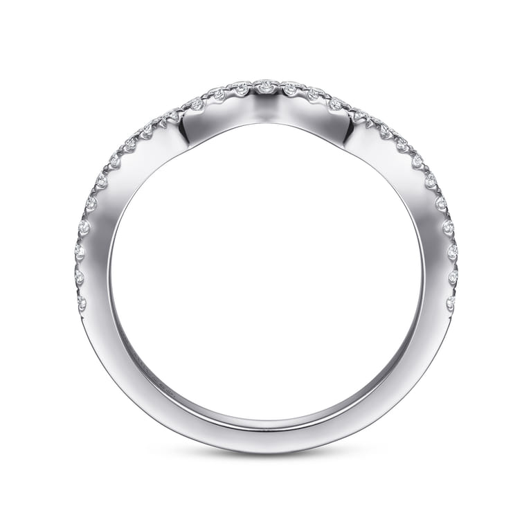 14K White Gold Matching Wedding Band - 0.18 ct - Shot 2