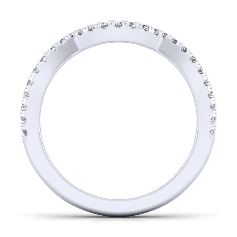 14K White Gold Matching Wedding Band - 0.18 ct - Shot 2