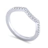 14K White Gold Matching Wedding Band - 0.18 ct