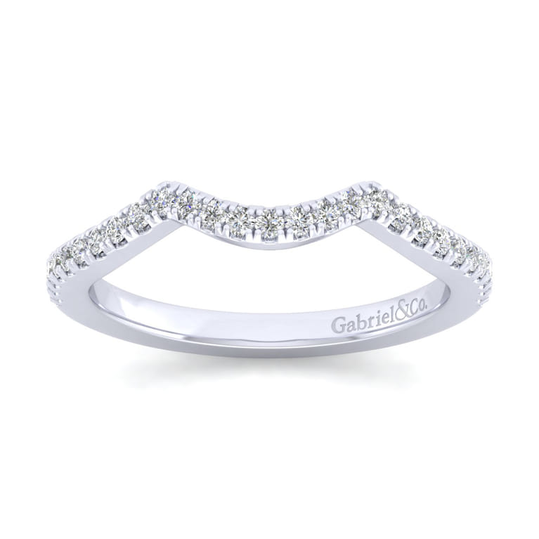 14K White Gold Matching Wedding Band - 0.18 ct - Shot 4