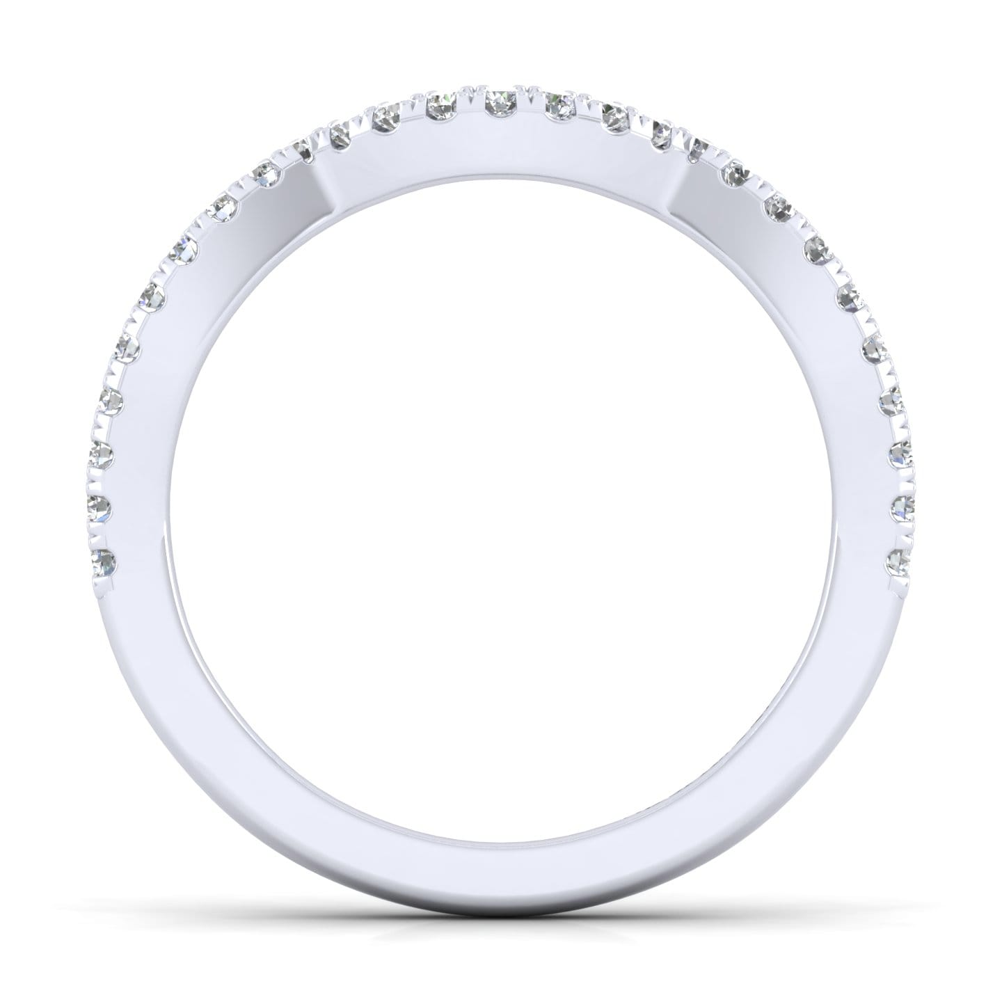 14K White Gold Matching Wedding Band - 0.18 ct - Shot 2