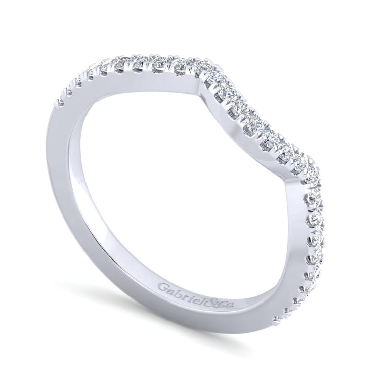 14K White Gold Matching Wedding Band - 0.18 ct - Shot 3