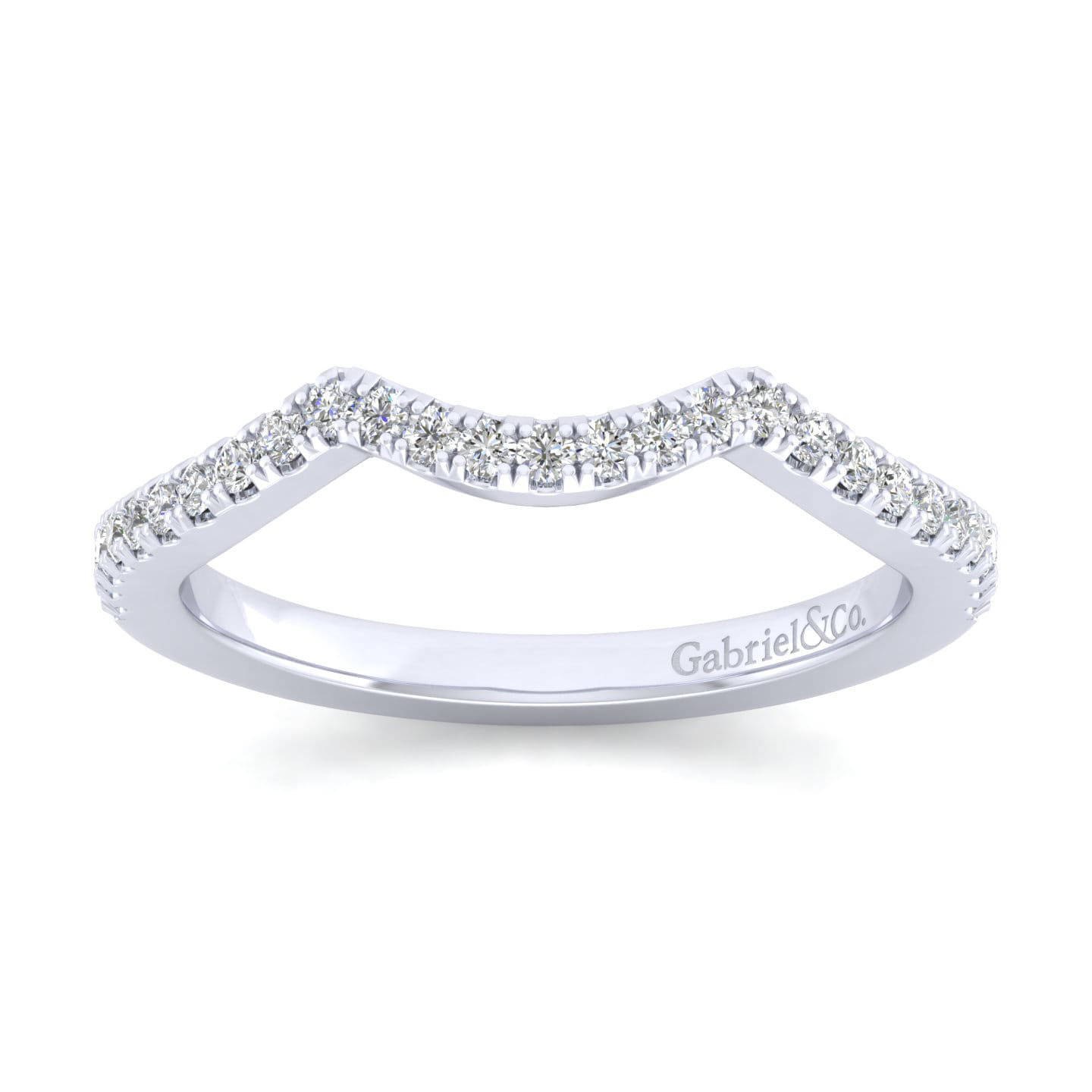 14K White Gold Matching Wedding Band - 0.18 ct - Shot 5