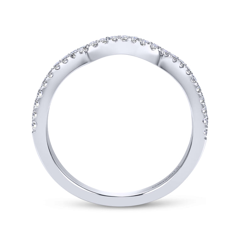 14K White Gold Matching Wedding Band - 0.18 ct - Shot 2