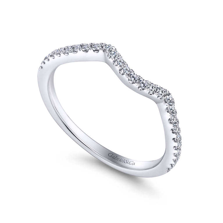 14K White Gold Matching Wedding Band - 0.18 ct - Shot 3