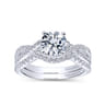 14K White Gold Matching Wedding Band - 0.18 ct