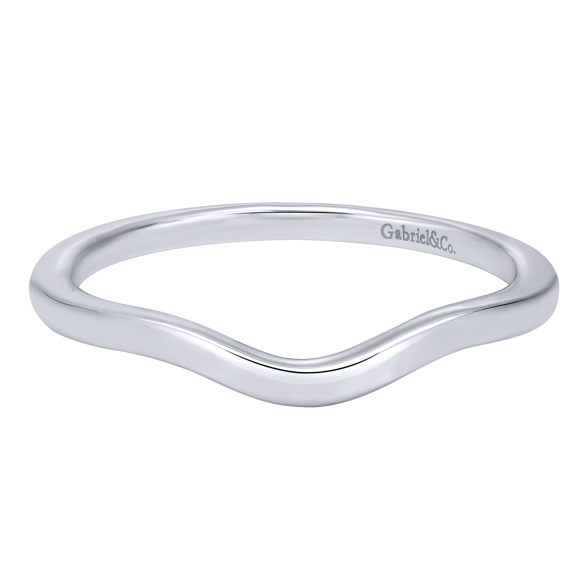 14K White Gold Matching Wedding Band - Shot 1