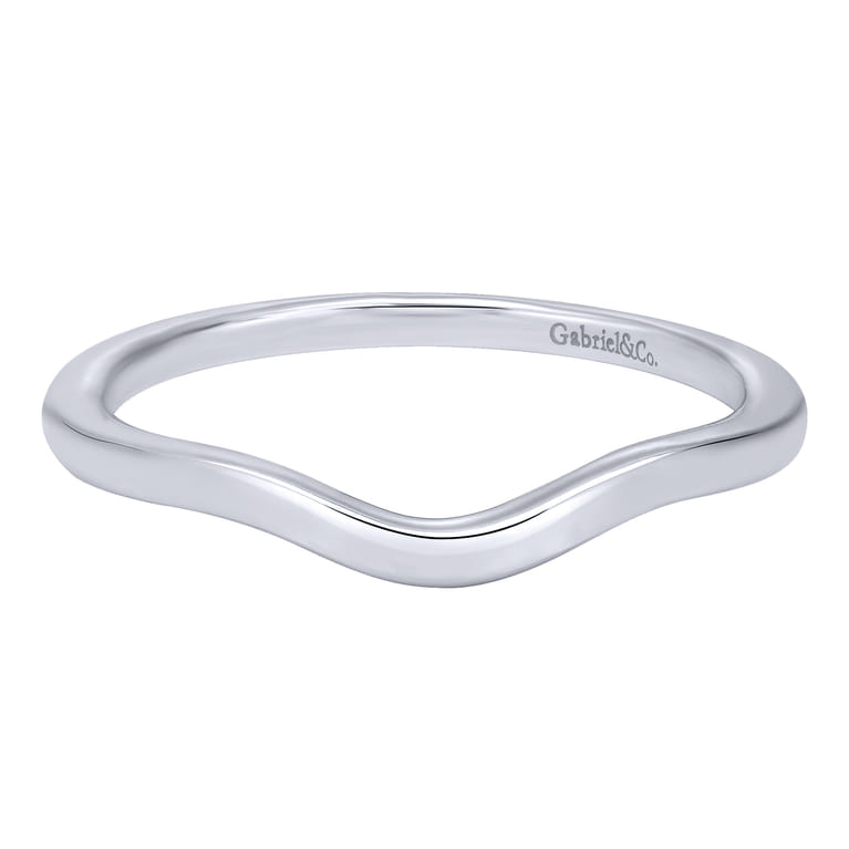 14K White Gold Matching Wedding Band - Shot 1
