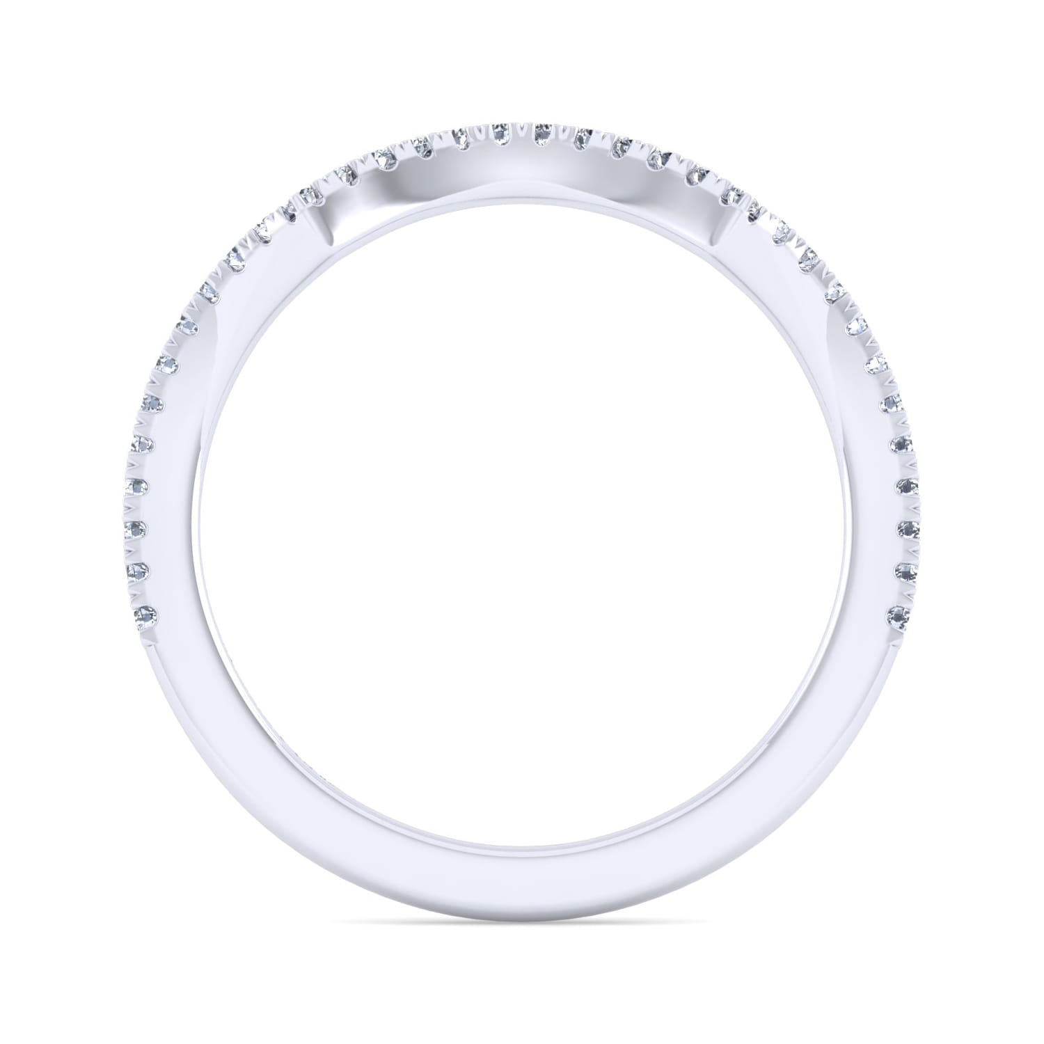14K White Gold Matching Wedding Band - 0.16 ct - Shot 2