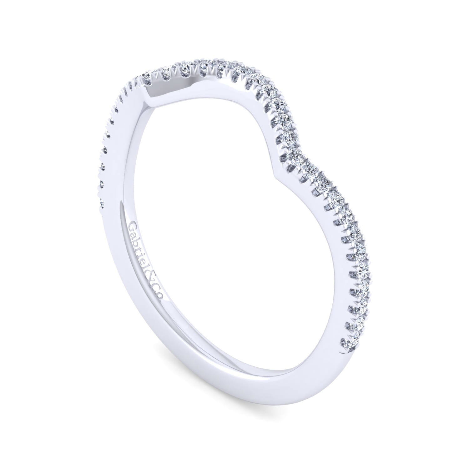 14K White Gold Matching Wedding Band - 0.16 ct - Shot 3