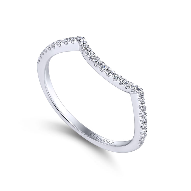 14K White Gold Matching Wedding Band - 0.15 ct - Shot 3
