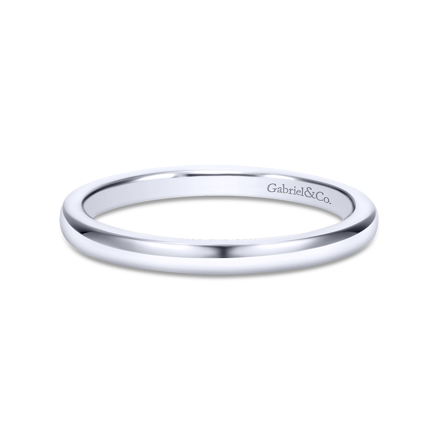 14K White Gold Matching Wedding Band - Shot 1