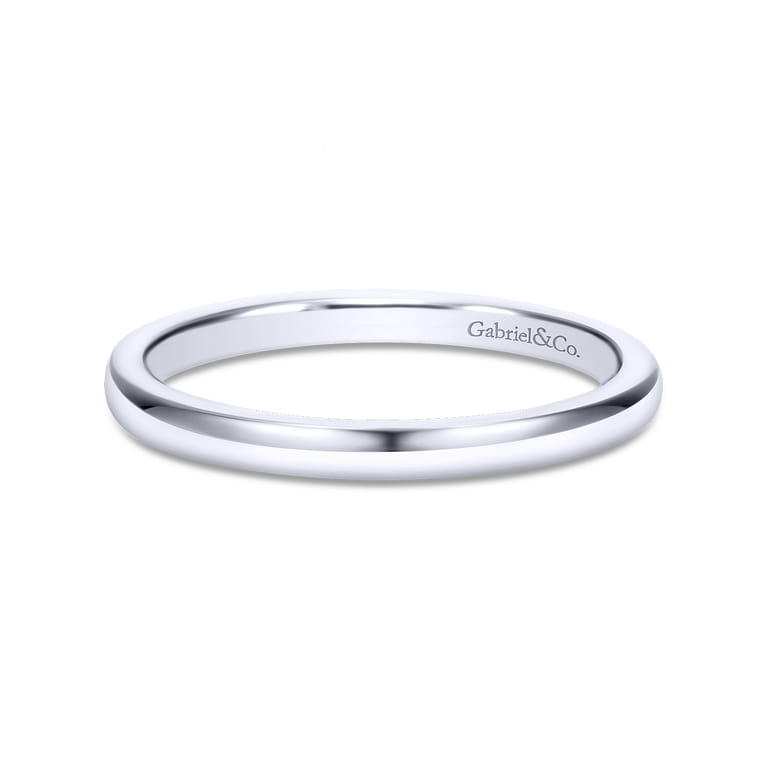 14K White Gold Matching Wedding Band - Shot 1