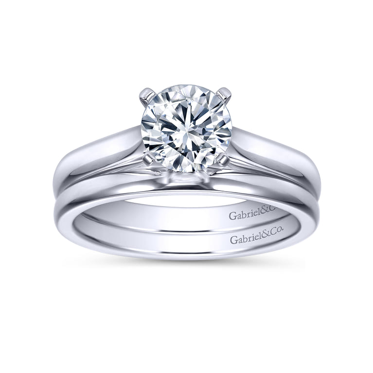 14K White Gold Matching Wedding Band - Shot 4