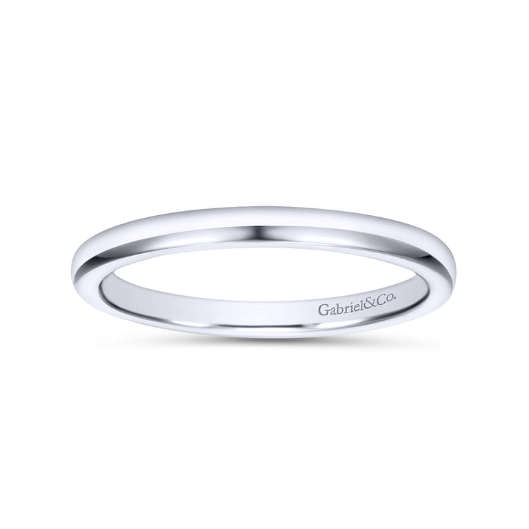 14K White Gold Matching Wedding Band - Shot 5
