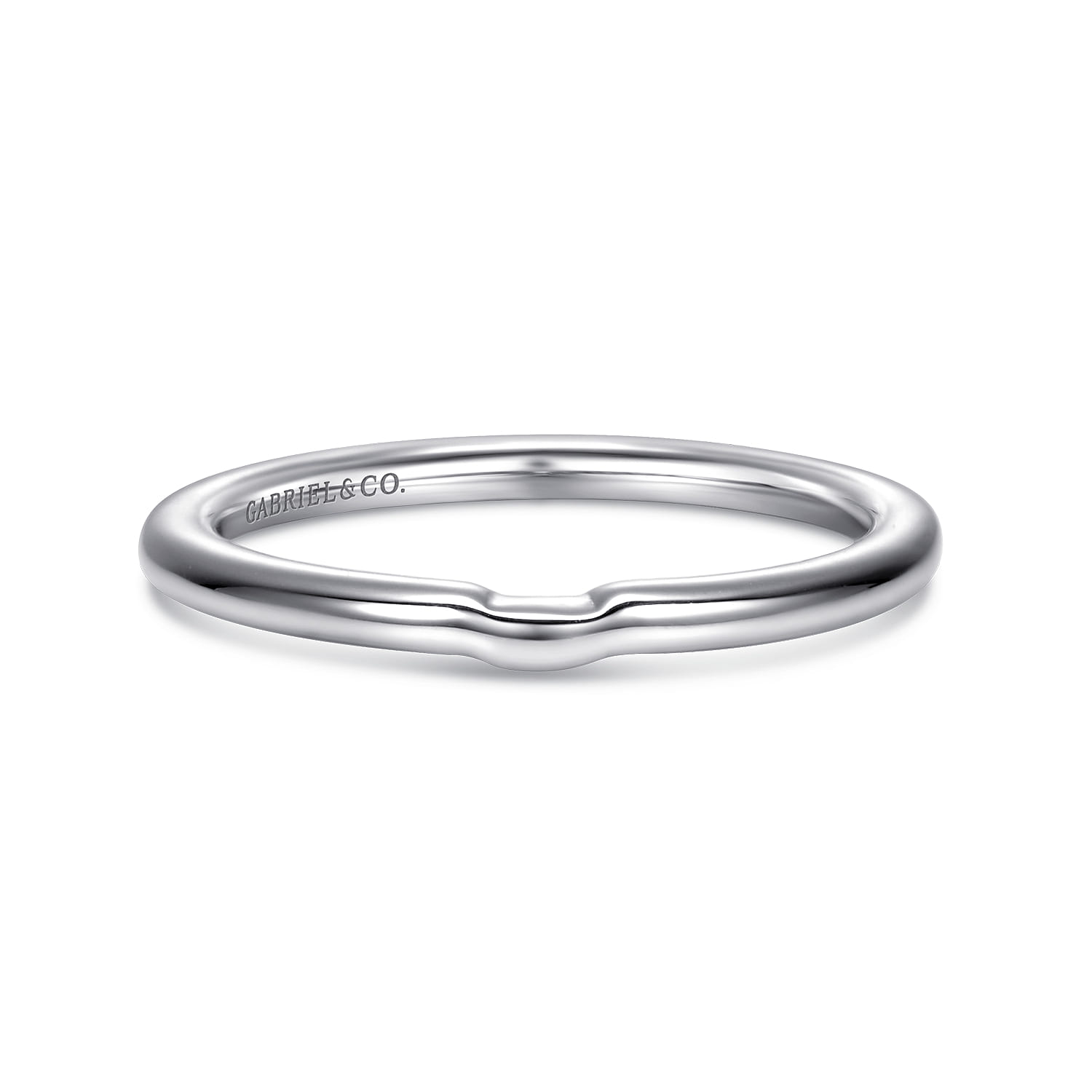 14K White Gold Matching Wedding Band - Shot 1