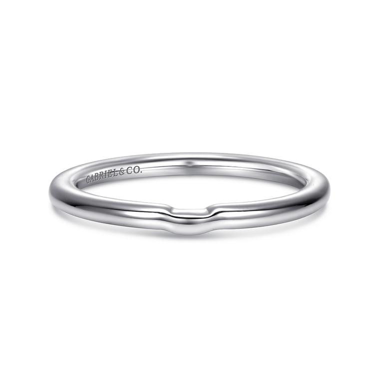 14K White Gold Matching Wedding Band - Shot 1